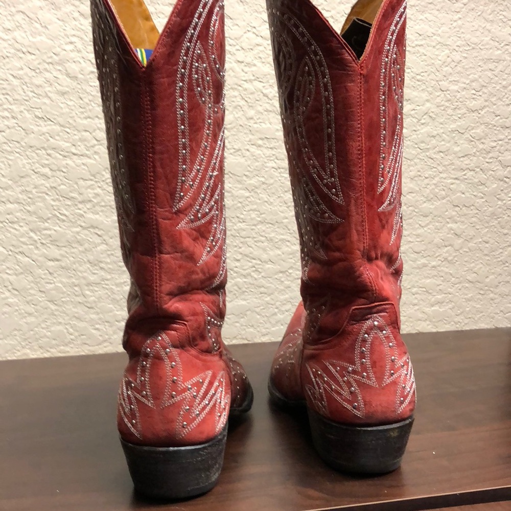 Old Gringo studded red cowboy boots - Picture 3 of 5